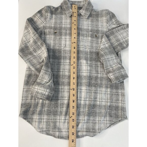 Faherty Legend Sweater Shirt Light Gray Plaid Womens XS Flannel Winter Clouds - Picture 12 of 16
